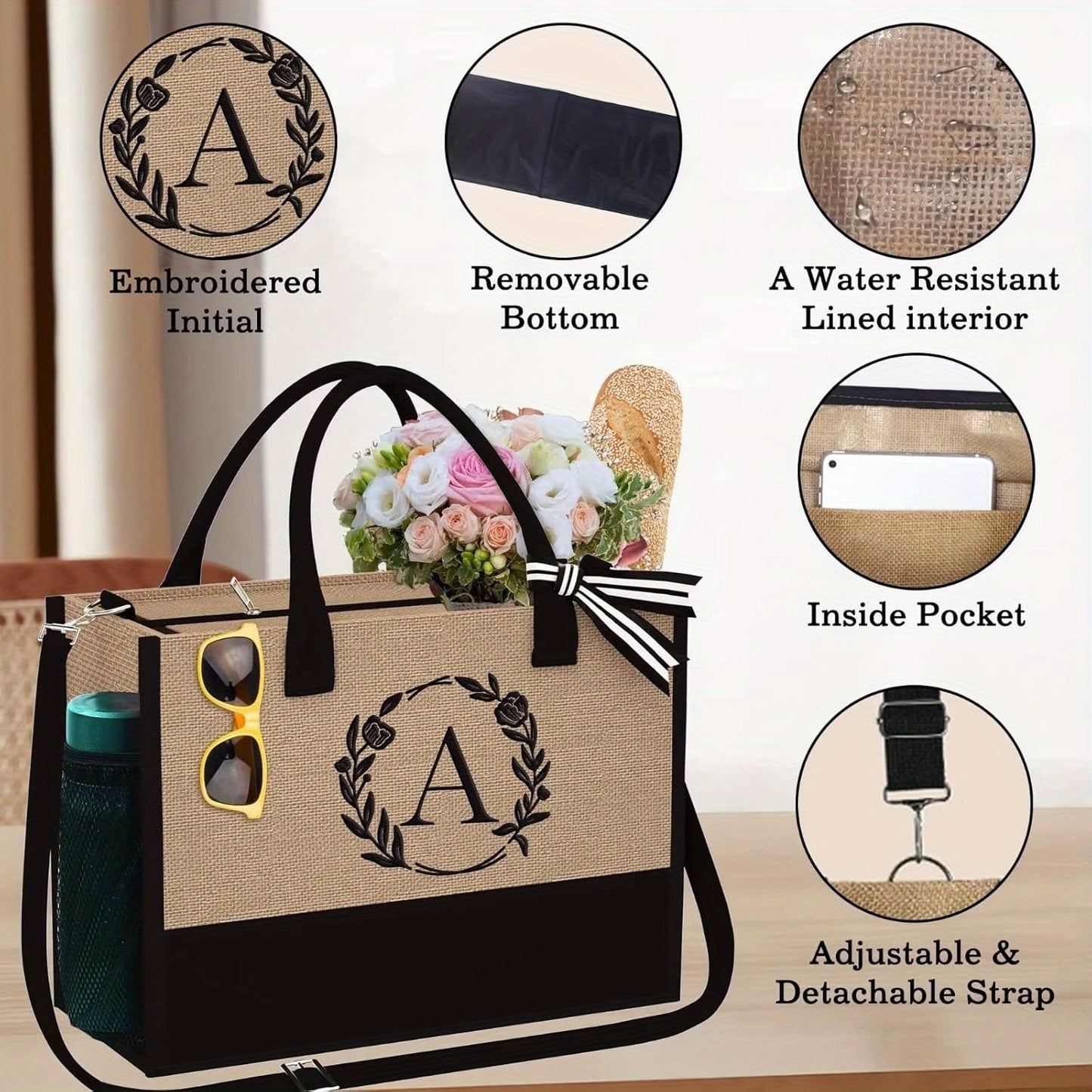 Tote Bag With Zipper Pockets