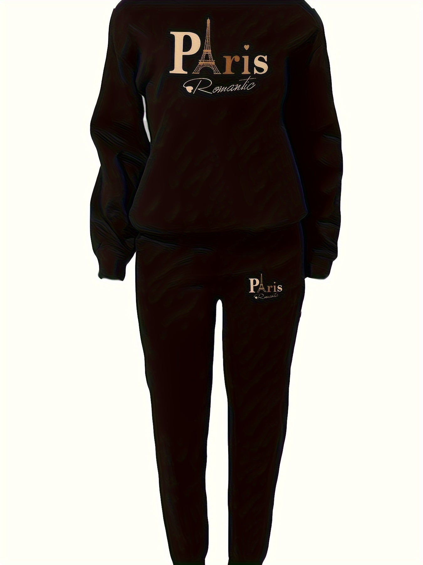 Crew Neck Long Sleeve Sweatshirt & Pocket Pants