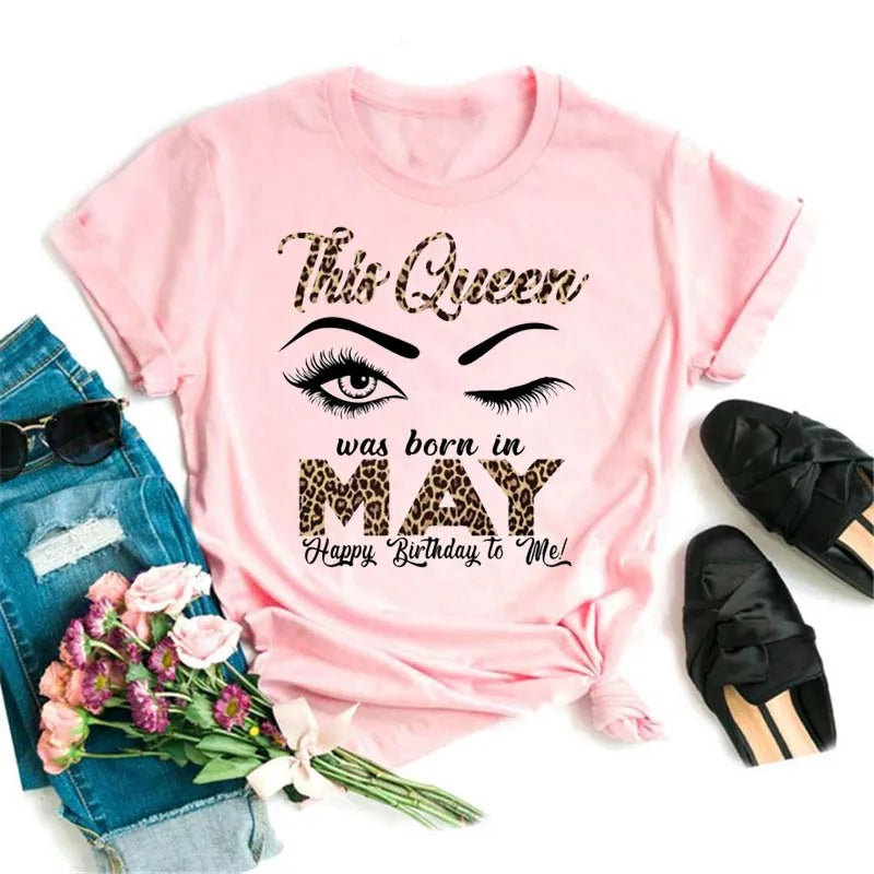 Eyelash and Lips Print Women T-Shirt