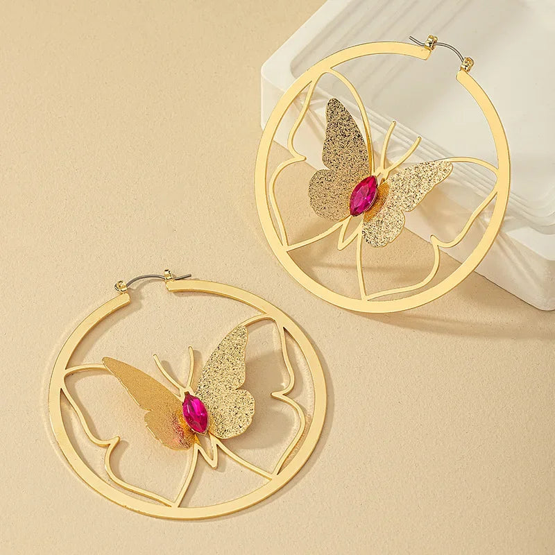 Butterfly Round Earrings