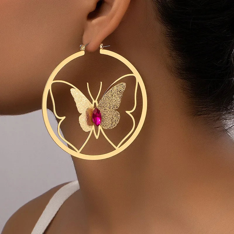 Butterfly Round Earrings