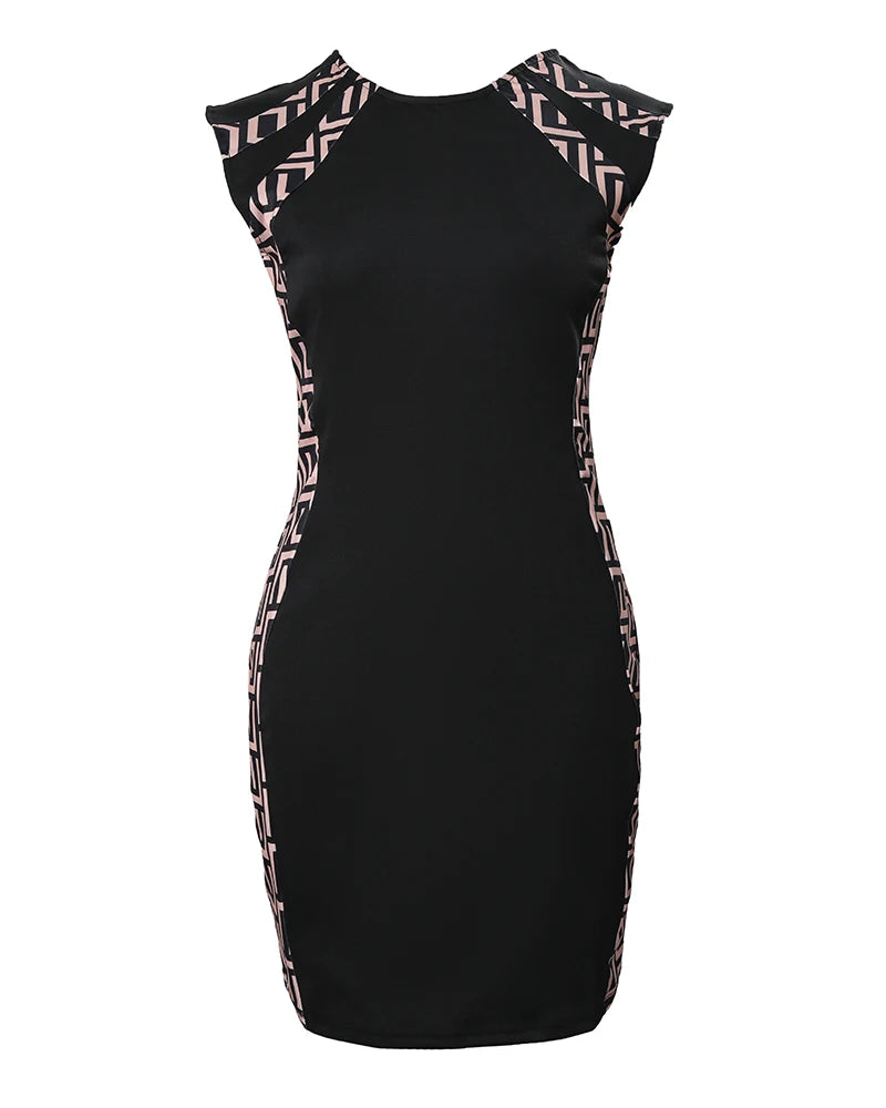 Round Neck Sleeveless Bodycon Dress