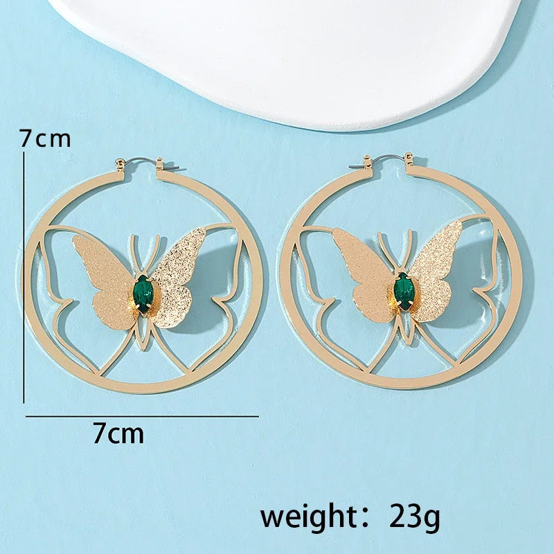 Butterfly Round Earrings