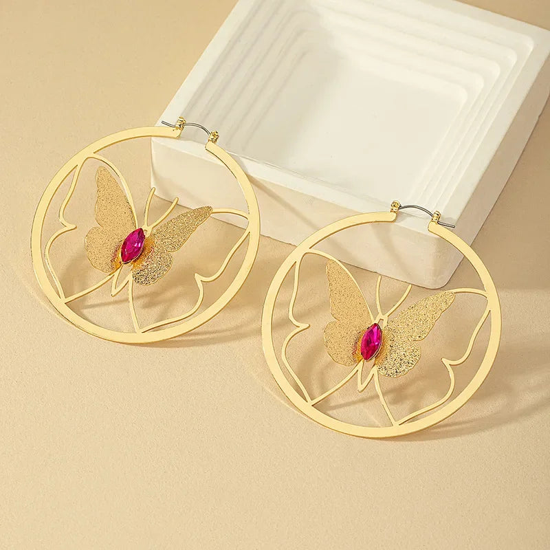 Butterfly Round Earrings