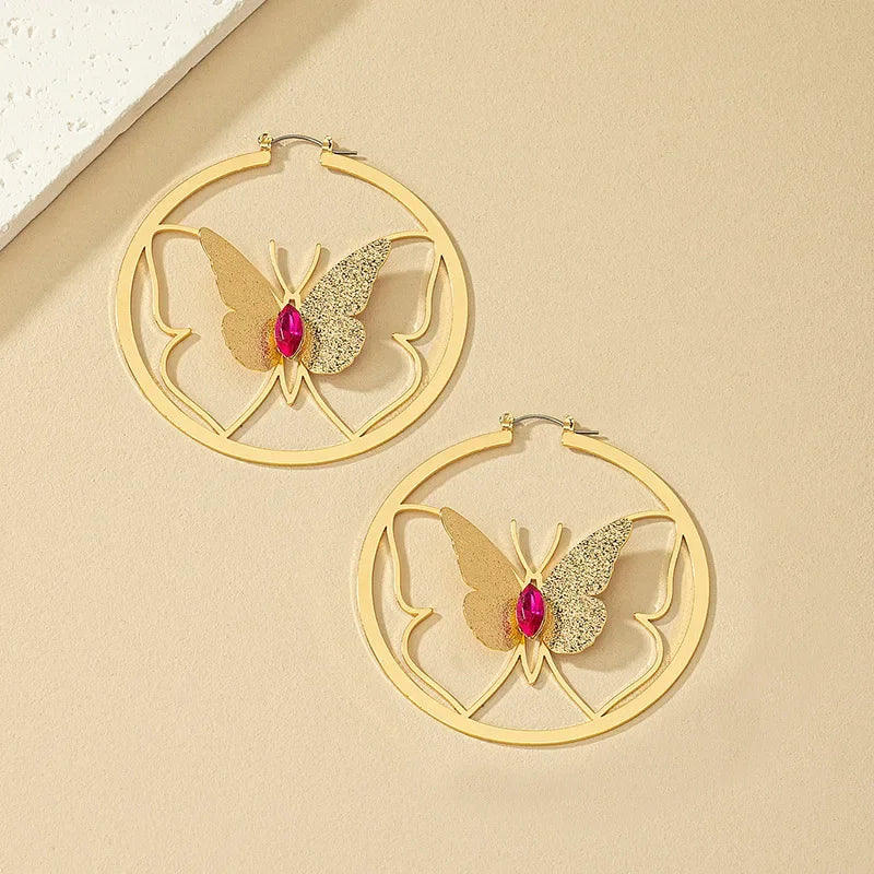 Butterfly Round Earrings