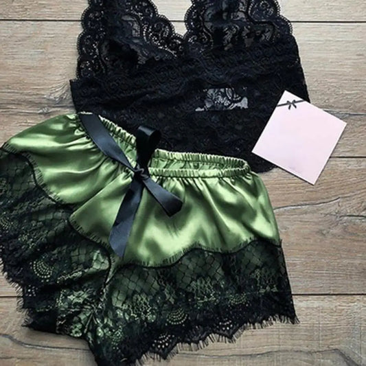 Sexy Lace Night Wear Pajama Set