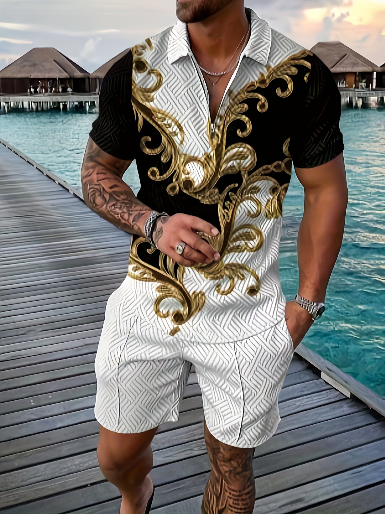 Men's Dazzling Pattern 2pcs Set